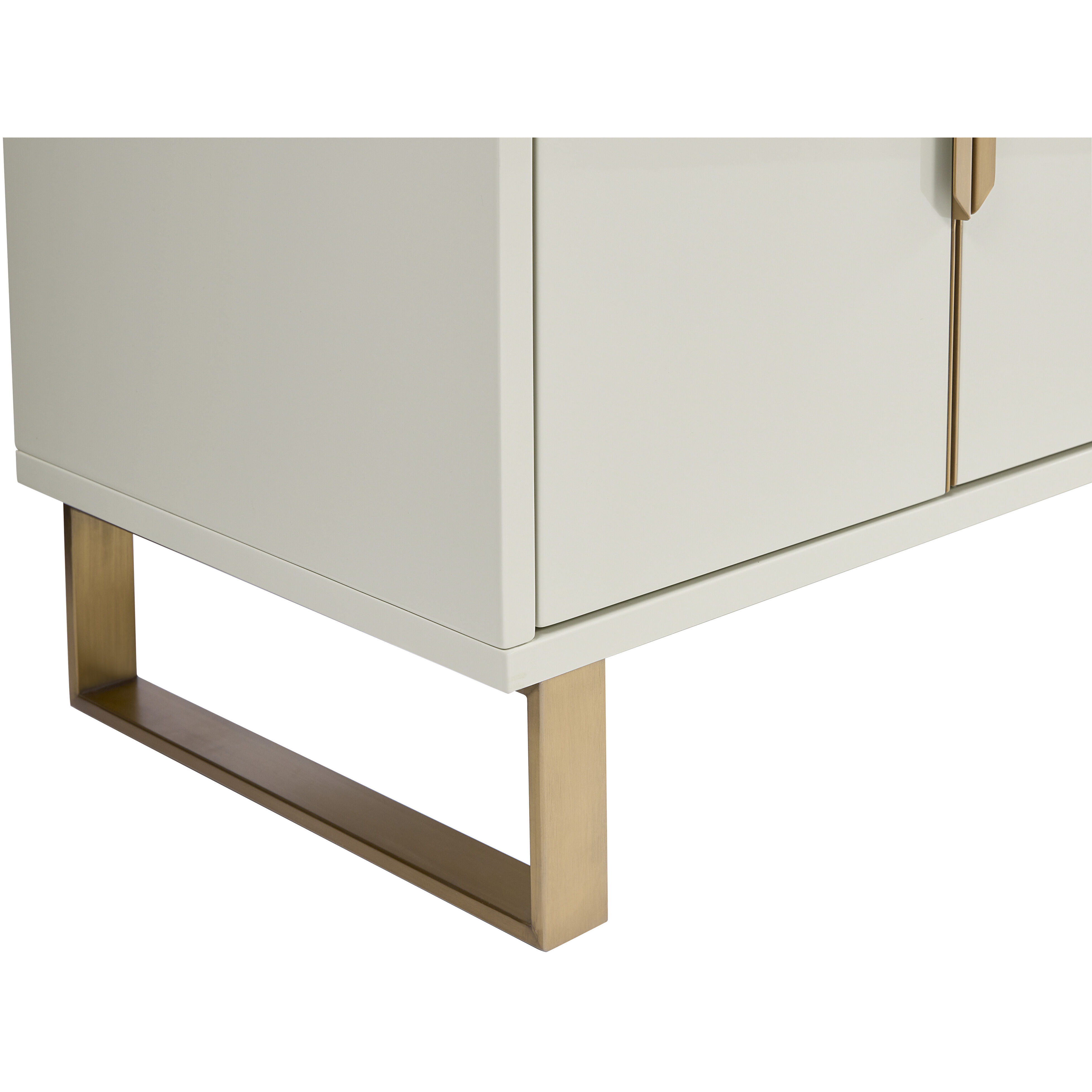 Barnette 71 inch High Gloss Cream / Gold Media Console & Cabinet